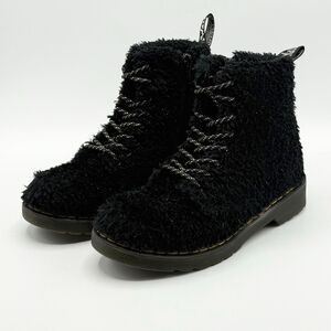 Dr. Martens Kids' 1460 Pascal Tinsel Faux Fur Boots in Black - US Big Kids 1 / E